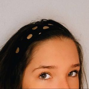 🤩Golden polka dot  & black headband✨